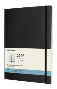 Kalendarz 2022 miesięczny 12MXL czarny. Wydawca: Moleskine. Dobreksiazki.pl Opakowanie Kalendarz 2022 miesięczny 12MXL czarny