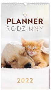 Kalendarz 2022 planner rodzinny 25x45 Zwierzaki. Wydawca: INTERDRUK. Dobreksiazki.pl Opakowanie Kalendarz 2022 planner rodzinny 25x45 Zwierzaki