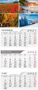 Kalendarz 2022 Trójdzielny 4 pory roku CRUX. Wydawca: CRUX. Dobreksiazki.pl Opakowanie Kalendarz 2022 Trójdzielny 4 pory roku CRUX