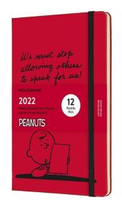 Kalendarz 2022 tygodniowy 12ML Peanuts scarlet red. Wydawca: Moleskine. Dobreksiazki.pl Opakowanie Kalendarz 2022 tygodniowy 12ML Peanuts scarlet red