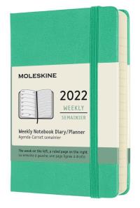 Kalendarz 2022 tygodniowy 12MP tw. ice green. Wydawca: Moleskine. Dobreksiazki.pl Opakowanie Kalendarz 2022 tygodniowy 12MP tw. ice green