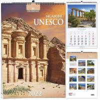 Kalendarz 2022 B3 13 plansz Skarby Unesco. Wydawca: EV-Corp. Dobreksiazki.pl Opakowanie Kalendarz 2022 B3 13 plansz Skarby Unesco