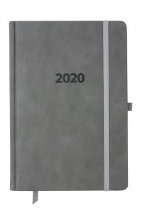 Kalendarz 2020 A5 dzienny Lux Registry szary. Wydawca: AVANTI. Dobreksiazki.pl Opakowanie Kalendarz 2020 A5 dzienny Lux Registry szary