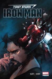Tony Stark T.1 Iron Man. Autor: Dan Slott, Schiti Valerio, Weronika Sztorc. Dobreksiazki.pl Okładka książki Tony Stark T.1 Iron Man