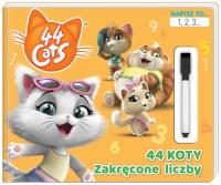 44 koty Napisz to 1,2,3. Zakręcone liczby - uszkodzone. Autor: Opracowanie zbiorowe. Dobreksiazki.pl Okładka książki 44 koty Napisz to 1,2,3. Zakręcone liczby - uszkodzone