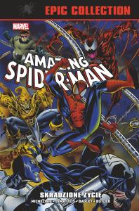 Amazing Spider-Man Epic Collection. Skradzione życie. Autor: Michelinie David, J.M. DeMatteis, Terry Kavanagh, Eric Fein, Howard Mackie, Mike Lackey, Tom Brevoort, Mike Kanterovich, Mark Bagley, Anthony Williams, Ron Lim, Larry Alexander, Alex Saviuk, Sal Buscema, Tom Lyle, Butler Steven, Mark Tenney. Dobreksiazki.pl Okładka książki Amazing Spider-Man Epic Collection. Skradzione życie