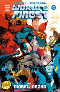 Batman/Superman: World's Finest. Diabeł Nezha. Tom 1. Autor: Waid Mark, Dan Mora. Dobreksiazki.pl Okładka książki Batman/Superman: World's Finest. Diabeł Nezha. Tom 1