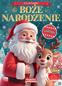 Boże Narodzenie. Kolorowanka z naklejkami. Autor: Opracowanie zbiorowe. Dobreksiazki.pl Okładka książki Boże Narodzenie. Kolorowanka z naklejkami