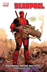 Deadpool T.1 Najemnika śmierć nie tyka. Autor: Young Skottie. Dobreksiazki.pl Okładka książki Deadpool T.1 Najemnika śmierć nie tyka