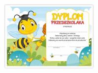 Opakowanie Dyplom A4 przedszkolaka - Pszczółka 10szt