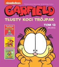 Garfield T.13 Tłusty koci trójpak. Autor: Jim Davis, Piotr W. Cholewa. Dobreksiazki.pl Okładka książki Garfield T.13 Tłusty koci trójpak