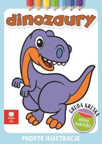 Gruba kreska. Dinozaury. Autor: Praca zbiorowa. Dobreksiazki.pl Okładka książki Gruba kreska. Dinozaury