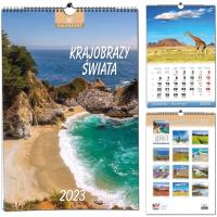 Kalendarz 2022 13 Plansz B3 - Krajobrazy Świata. Wydawca: EV-Corp. Dobreksiazki.pl Opakowanie Kalendarz 2022 13 Plansz B3 - Krajobrazy Świata