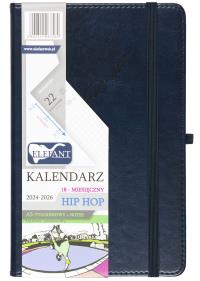 Kalendarz 2024/2026 A5 18M + notes Hip Hop granat. Wydawca: ELEFANT. Dobreksiazki.pl Opakowanie Kalendarz 2024/2026 A5 18M + notes Hip Hop granat