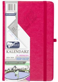 Kalendarz 2024/2026 A5 18M + notes Hip Hop karmaz.. Wydawca: ELEFANT. Dobreksiazki.pl Opakowanie Kalendarz 2024/2026 A5 18M + notes Hip Hop karmaz.