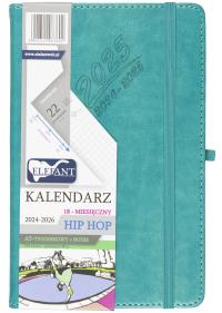 Kalendarz 2024/2026 A5 18M + notes Hip Hop turkus. Wydawca: ELEFANT. Dobreksiazki.pl Opakowanie Kalendarz 2024/2026 A5 18M + notes Hip Hop turkus