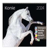 Kalendarz 2024 30x30 Konie HELMA. Wydawca: Helma. Dobreksiazki.pl Opakowanie Kalendarz 2024 30x30 Konie HELMA