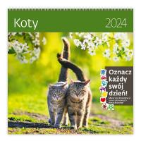 Kalendarz 2024 30x30 Koty HELMA. Wydawca: Helma. Dobreksiazki.pl Opakowanie Kalendarz 2024 30x30 Koty HELMA