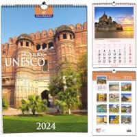 Kalendarz 2024 B3 13 plansz Skarby Unesco. Wydawca: EV-Corp. Dobreksiazki.pl Opakowanie Kalendarz 2024 B3 13 plansz Skarby Unesco