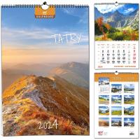 Kalendarz 2024 B3 13 plansz Tatry. Wydawca: EV-Corp. Dobreksiazki.pl Opakowanie Kalendarz 2024 B3 13 plansz Tatry