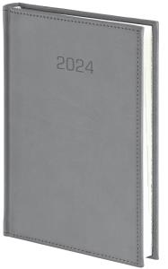 Kalendarz 2024 B5 Dzienny Vivella szary. Wydawca: Wokół nas. Dobreksiazki.pl Opakowanie Kalendarz 2024 B5 Dzienny Vivella szary