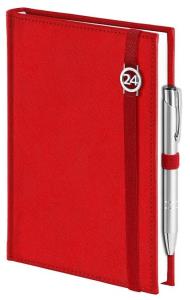 Opakowanie Kalendarz 2024 B6 Dzienny Cross czerwony