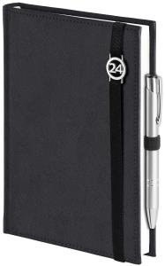 Opakowanie Kalendarz 2024 dzienny A5 cross z gumką czarny