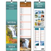 Kalendarz 2024 paskowy 13 planszowy Woda. Wydawca: EV-Corp. Dobreksiazki.pl Opakowanie Kalendarz 2024 paskowy 13 planszowy Woda