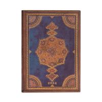 Kalendarz 2024 Safavid Indigo Midi Dzienny Flexi. Autor: Paperblanks. Dobreksiazki.pl Okładka książki Kalendarz 2024 Safavid Indigo Midi Dzienny Flexi