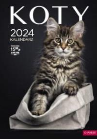 Kalendarz 2024 ścienny A3 Koty. Wydawca: O-press. Dobreksiazki.pl Opakowanie Kalendarz 2024 ścienny A3 Koty