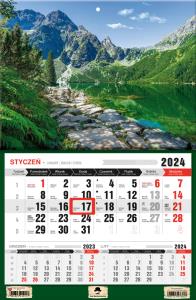 Kalendarz 2024 trójdzielny jednodzielny Morskie Oko KTJ1-V.22. Wydawca: Pan Kalendarzyk. Dobreksiazki.pl Opakowanie Kalendarz 2024 trójdzielny jednodzielny Morskie Oko KTJ1-V.22