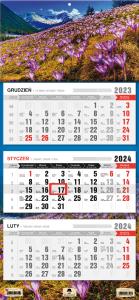 Kalendarz 2024 trójdzielny krokusy KT1-V.54. Wydawca: Pan Kalendarzyk. Dobreksiazki.pl Opakowanie Kalendarz 2024 trójdzielny krokusy KT1-V.54