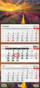 Kalendarz 2024 trójdzielny lawenda KT1-V.49. Wydawca: Pan Kalendarzyk. Dobreksiazki.pl Opakowanie Kalendarz 2024 trójdzielny lawenda KT1-V.49