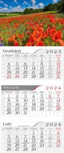 Kalendarz 2024 Trójdzielny Makowa łąka. Wydawca: CRUX. Dobreksiazki.pl Opakowanie Kalendarz 2024 Trójdzielny Makowa łąka