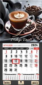 Kalendarz 2024 trójdzielny MINI jednodzielny z magnesem kawa KTJ2M-V.16. Wydawca: Pan Kalendarzyk. Dobreksiazki.pl Opakowanie Kalendarz 2024 trójdzielny MINI jednodzielny z magnesem kawa KTJ2M-V.16