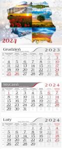 Kalendarz 2024 Trójdzielny Polska. Wydawca: CRUX. Dobreksiazki.pl Opakowanie Kalendarz 2024 Trójdzielny Polska