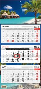 Kalendarz 2024 trójdzielny tropik KT1-V.48. Wydawca: Pan Kalendarzyk. Dobreksiazki.pl Opakowanie Kalendarz 2024 trójdzielny tropik KT1-V.48
