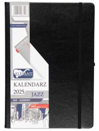 Kalendarz 2025 A4 dzienny Jazz czarny. Wydawca: ELEFANT. Dobreksiazki.pl Opakowanie Kalendarz 2025 A4 dzienny Jazz czarny