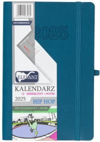 Kalendarz 2025 A5 12M + notes Hip Hop atramentowy. Wydawca: ELEFANT. Dobreksiazki.pl Opakowanie Kalendarz 2025 A5 12M + notes Hip Hop atramentowy