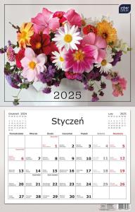 Kalendarz 2025 jednodzielny 32x50cm Kwiaty. Wydawca: INTERDRUK. Dobreksiazki.pl Opakowanie Kalendarz 2025 jednodzielny 32x50cm Kwiaty