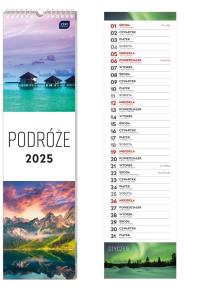 Kalendarz 2025 paskowy Podróże. Wydawca: INTERDRUK. Dobreksiazki.pl Opakowanie Kalendarz 2025 paskowy Podróże