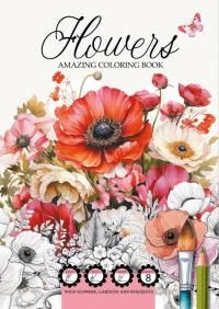 Kolorowanka A4 8 obrazków Flowers kwiaty. Wydawca: Fresh. Dobreksiazki.pl Opakowanie Kolorowanka A4 8 obrazków Flowers kwiaty
