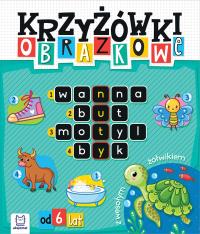 Krzyżówki obrazkowe z wesołym żółwikiem 6+. Autor: Beata Karlik. Dobreksiazki.pl Okładka książki Krzyżówki obrazkowe z wesołym żółwikiem 6+