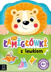 Łamigłówki z lewkiem. Książeczka z naklejkami 4+. Autor: Podgórska Anna. Dobreksiazki.pl Okładka książki Łamigłówki z lewkiem. Książeczka z naklejkami 4+