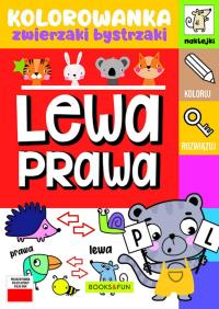 Lewa-prawa. Kolorowanka. Zwierzaki bystrzaki. Autor: Opracowanie zbiorowe. Dobreksiazki.pl Okładka książki Lewa-prawa. Kolorowanka. Zwierzaki bystrzaki