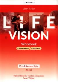 Life Vision Pre-Intermediate WB+online+multimedia. Autor: Helen Halliwell, Thomas Johannsen, Sarah Walker. Dobreksiazki.pl Okładka książki Life Vision Pre-Intermediate WB+online+multimedia