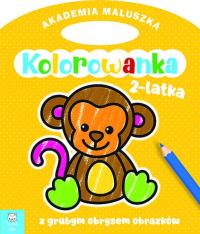 Małpka. Akademia maluszka. Kolorowanka 2-latka. Autor: Opracowanie zbiorowe. Dobreksiazki.pl Okładka książki Małpka. Akademia maluszka. Kolorowanka 2-latka