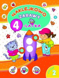Naklejkowo. Zabawy 4-latka. Zeszyt 2. Autor: Myjak Joanna. Dobreksiazki.pl Okładka książki Naklejkowo. Zabawy 4-latka. Zeszyt 2