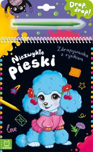 Niezwykłe pieski. Zdrapywanka z rysikiem. Autor: Kaczyńska Agata. Dobreksiazki.pl Okładka książki Niezwykłe pieski. Zdrapywanka z rysikiem