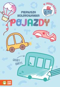 Pierwsza kolorowanka.Gruby obrys. Pojazdy. Autor: Opracowanie zbiorowe. Dobreksiazki.pl Okładka książki Pierwsza kolorowanka.Gruby obrys. Pojazdy